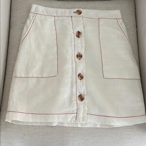 Anthro Linen Button-Front Women's Skirt